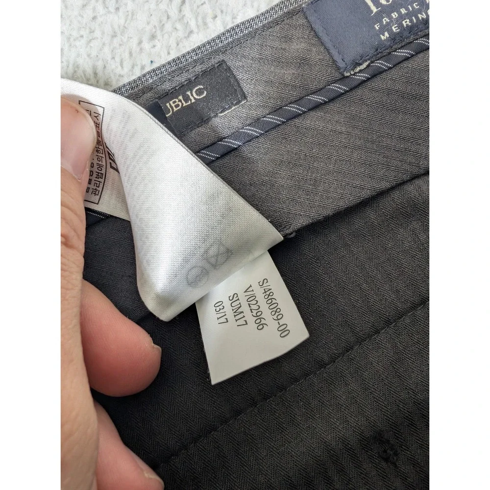 Banana Republic‎ Dress Pants Mens 35/32 Grey Slim Fit Tollegno 1900 Wool